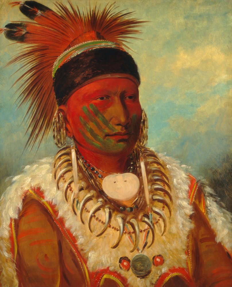 Biała Chmura, główny wódz Iowów autorstwa George Catlin
