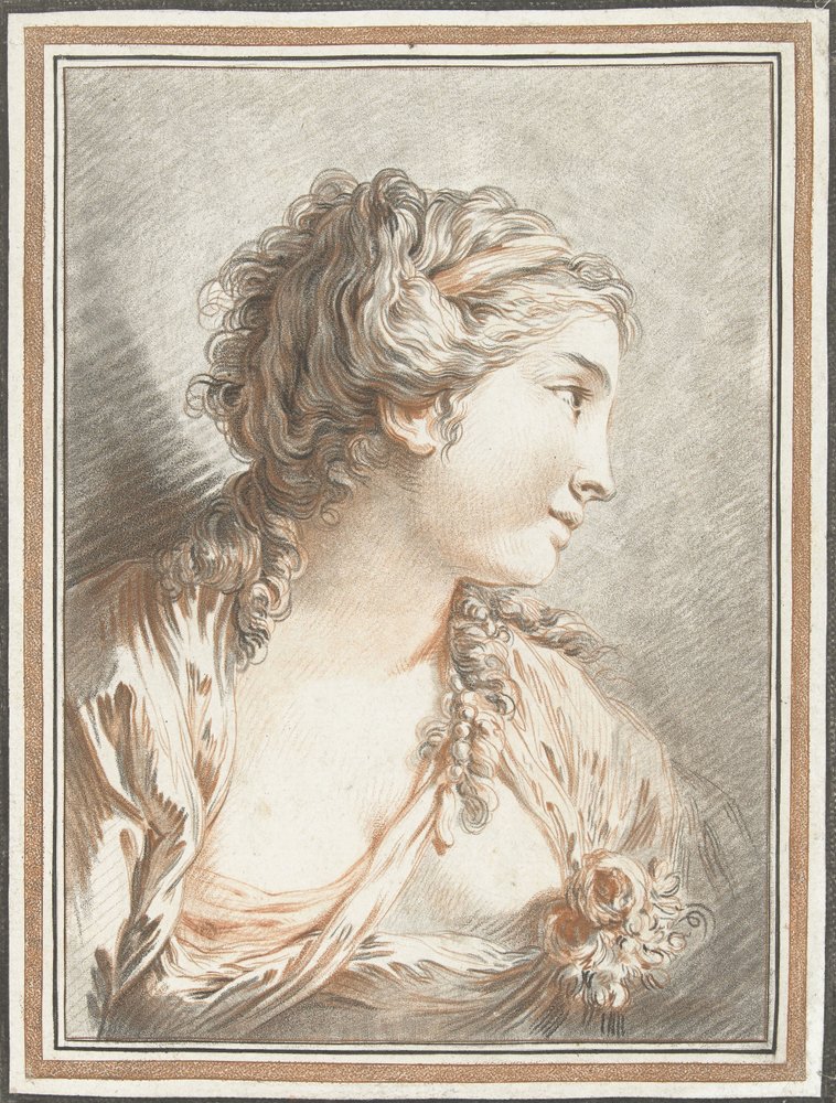 popiersie kobiety autorstwa Gilles Demarteau