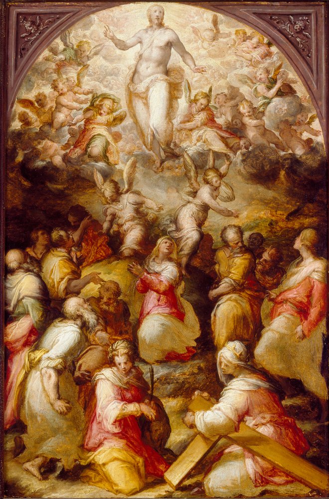 Chrystus w chwale z SS Agnieszką i Heleną, oddany do użytku 1571 autorstwa Giovanni Battista Naldini