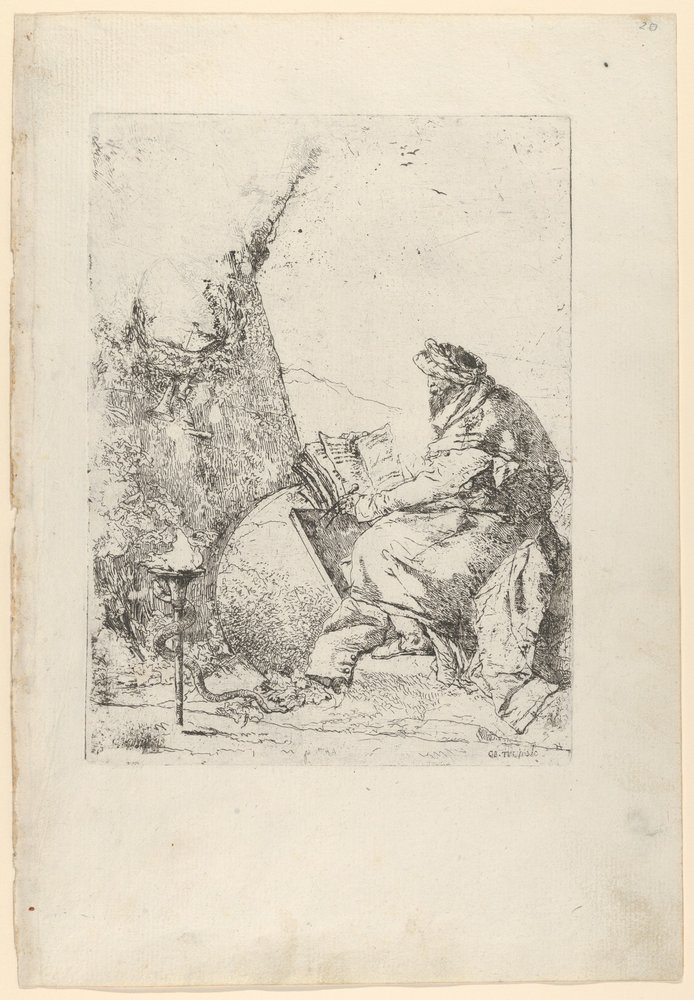 Filozof, z Scherzi, ca. 1740. autorstwa Giovanni-Battista Tiepolo