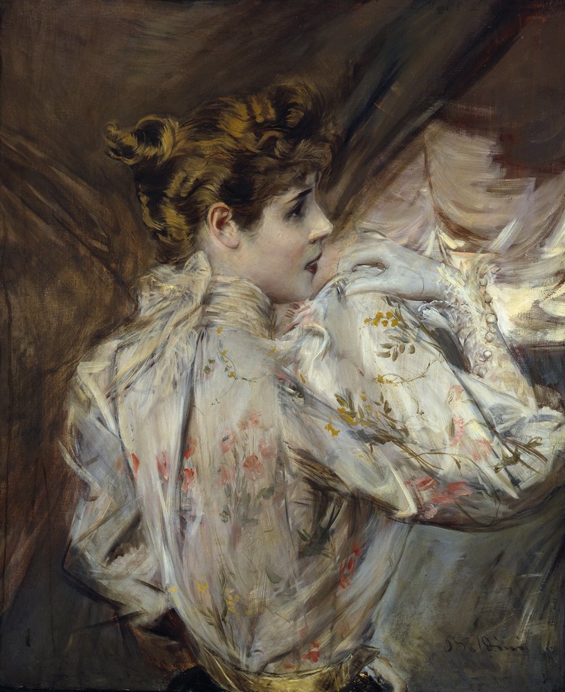 Portret młodej kobiety w profilu Eleonora Duse, ok. 1930 r. 1895. autorstwa Giovanni Boldini