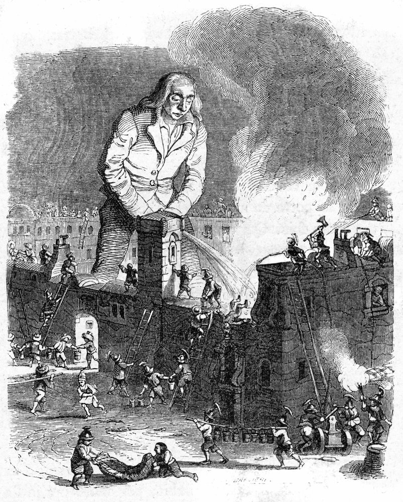 Ilustracja do "Podróży Guliwera" autorstwa Jonathana Swifta autorstwa Grandville (1803-47)
