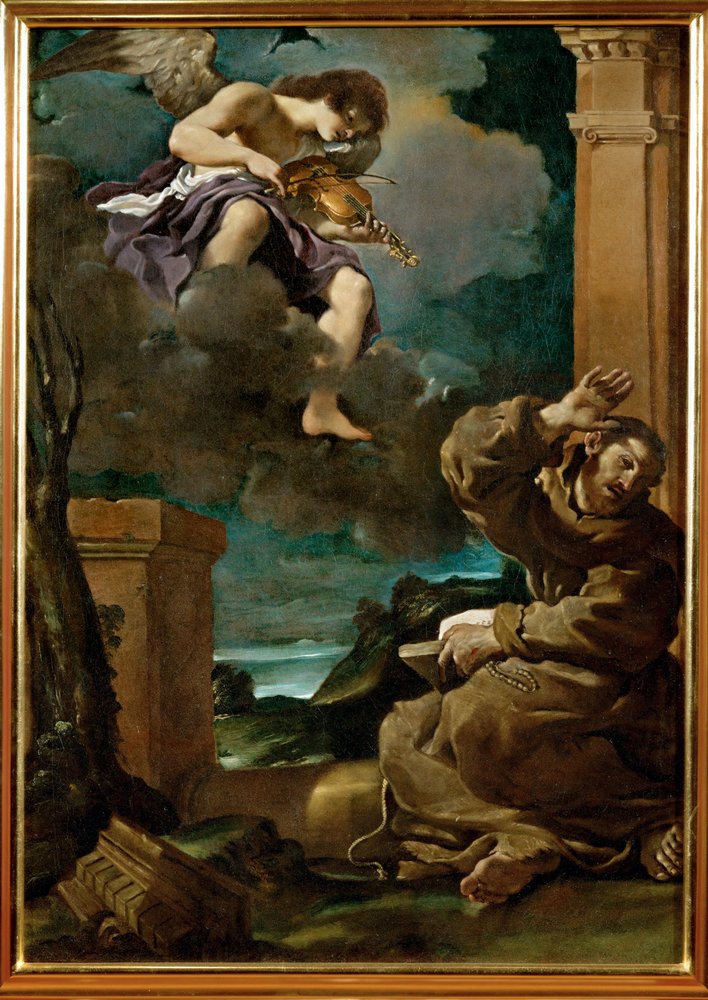 Ekstaza świętego Franciszka z Asyżu ... (obraz na płótnie) autorstwa Guercino (1591-1666)
