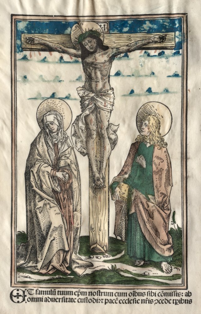 Chrystus na krzyżu między Maryją a Janem autorstwa Hans Burgkmair