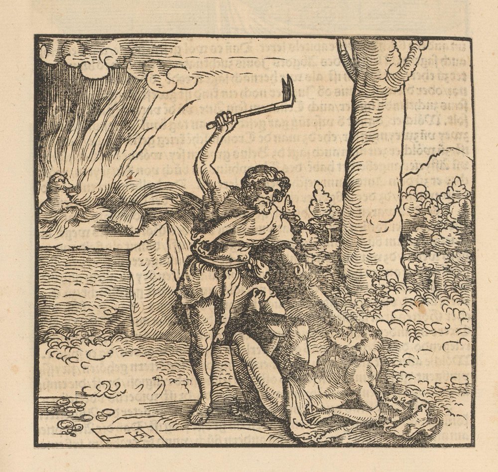 Kain zabija Abla autorstwa Hans Schäufelein (possibly)