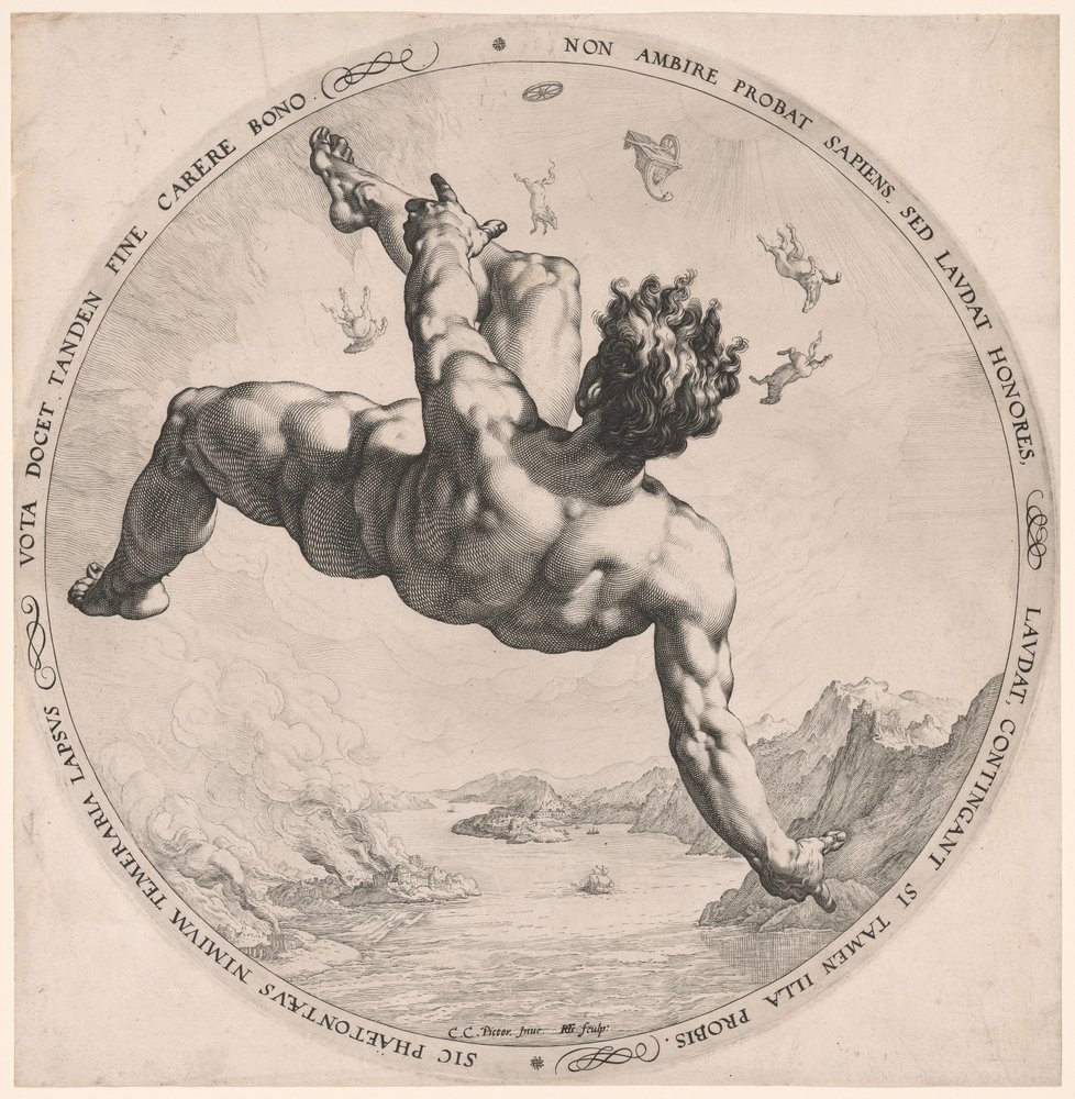 Phaeton, z filmu "Czterej Niegodziwcy autorstwa Hendrick Goltzius