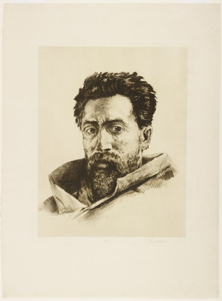 A Striker, ok.1888 (akwaforta i ruletka) autorstwa Henri-Charles Guérard