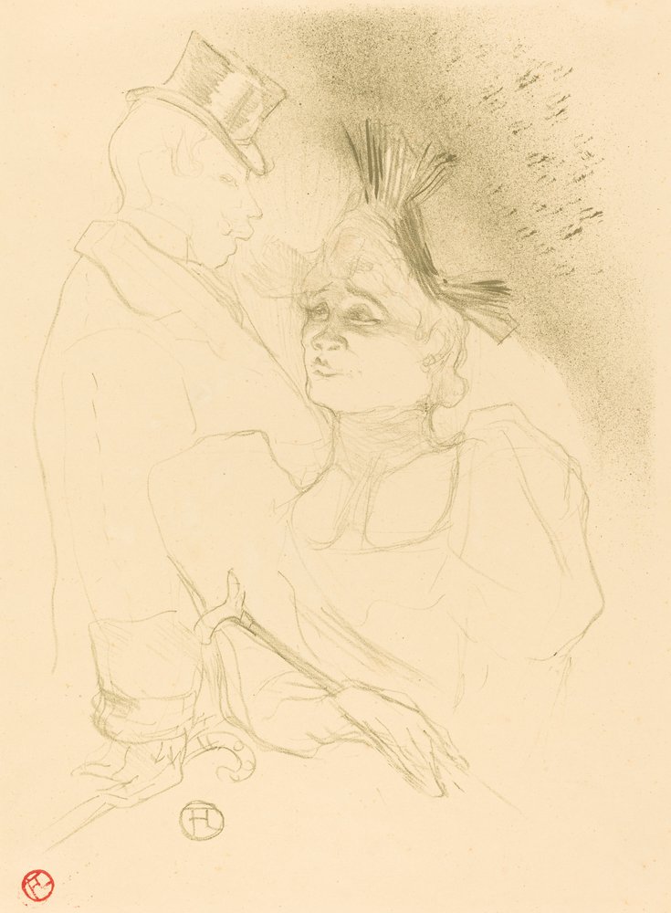 SM. Pożyczkodawca i baron Mlle. Pożyczkodawca i baron, 1893. autorstwa Henri de Toulouse-Lautrec
