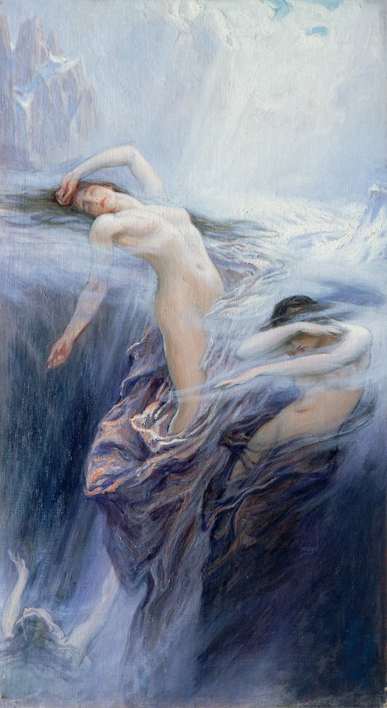 Studium do „Clyties of the Mist" autorstwa Herbert James Draper