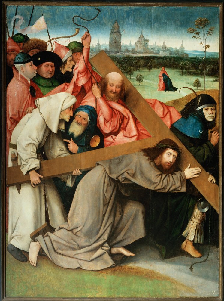 Chrystus niosący krzyż (obraz na drewnie) autorstwa Hieronymus Bosch