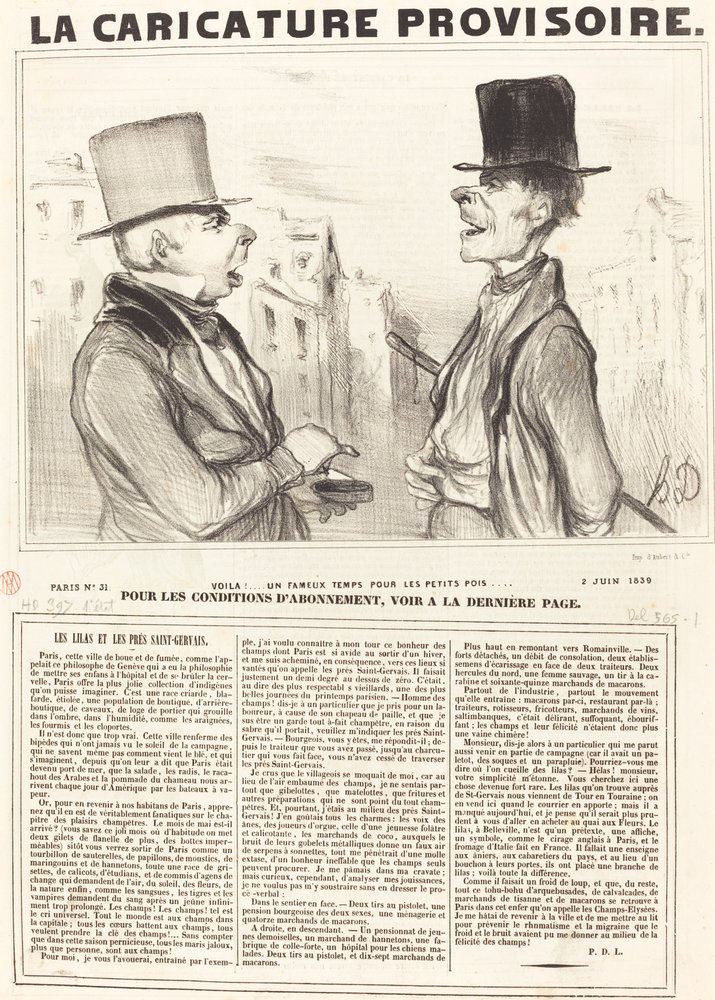 Voila!... słynny czas na groszek... autorstwa Honoré Daumier