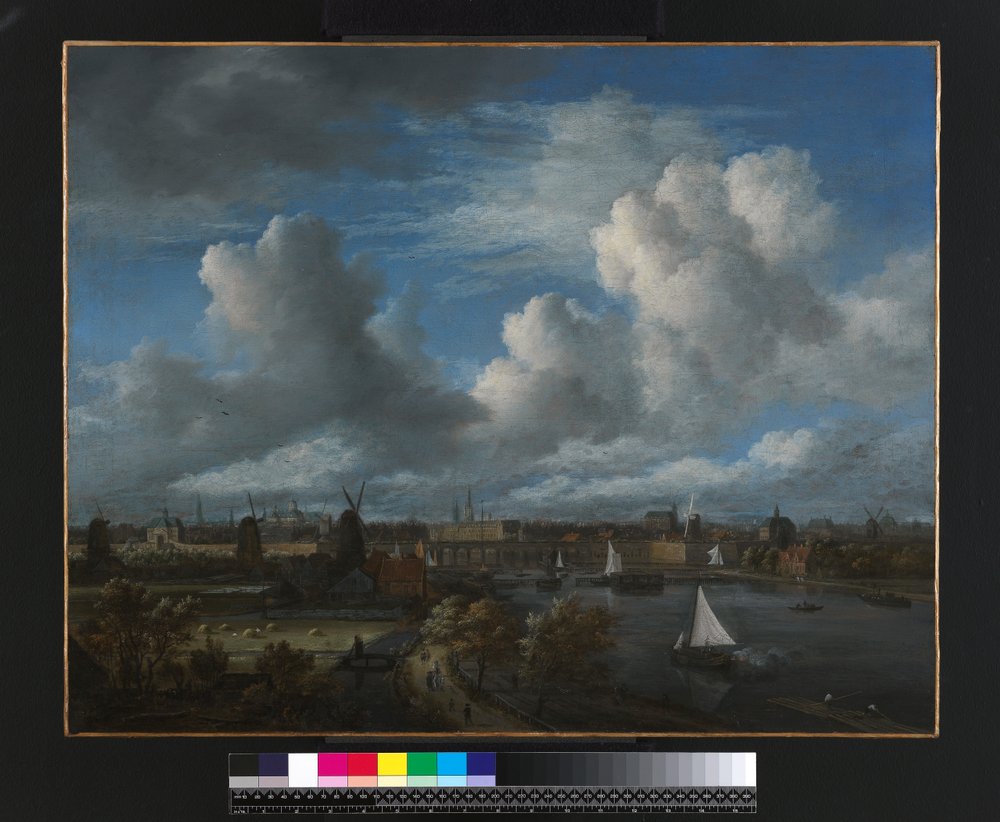 Widok na Amstel w kierunku Amsterdamu, ok. 1675-70 autorstwa Jacob van Ruisdael