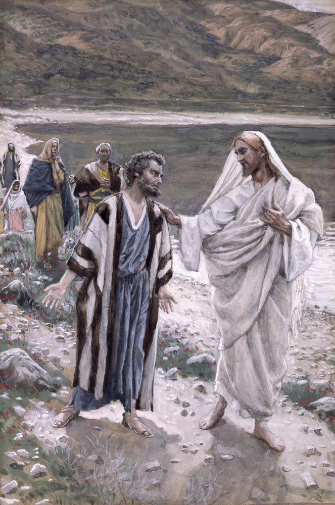 Nakarm moje owieczki, ilustracja do życia Chrystusa, ok. 1884-96 (toaleta i gwasz na tekturze) autorstwa James Jacques Joseph Tissot