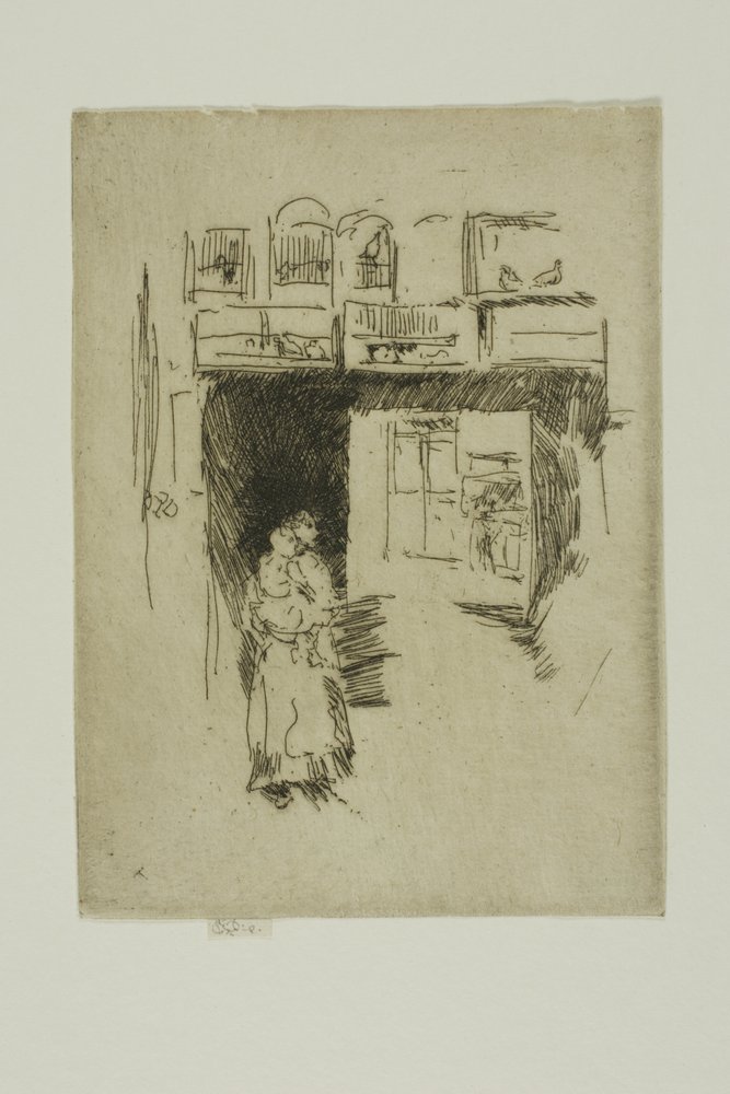 Sklep z ptakami - siedem tarcz autorstwa James McNeill Whistler
