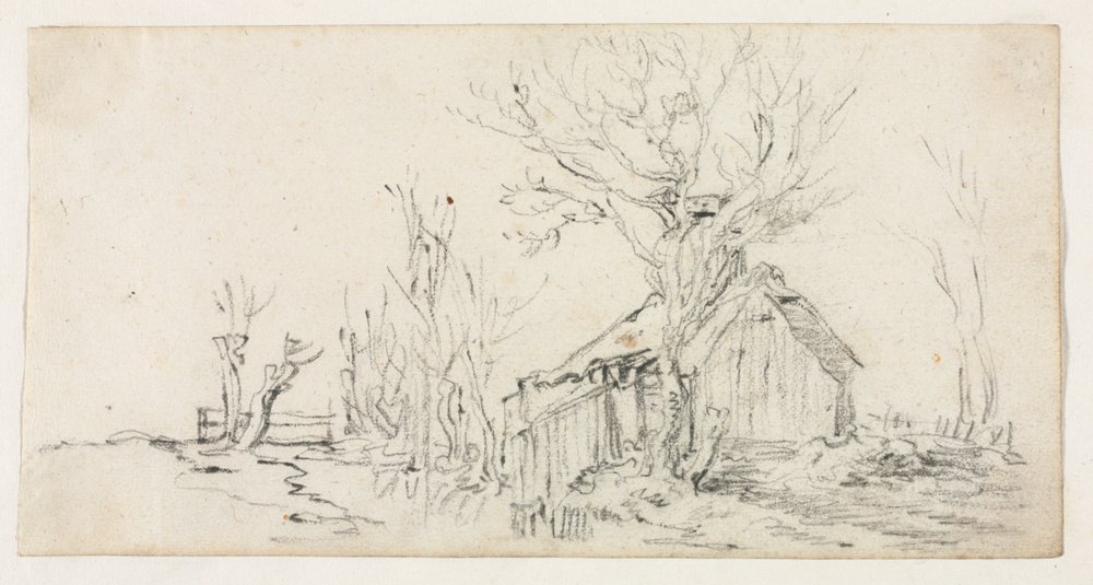Szkic pejzażu z chatą, ok. 1930 r. 1630. autorstwa Jan Josephsz van Goyen