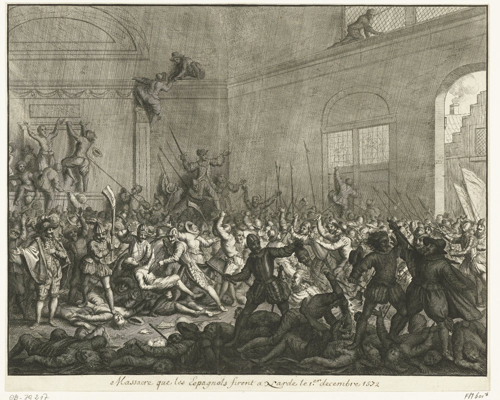 Morderstwo w kościele w Naarden, 1572 autorstwa Jan Luyken