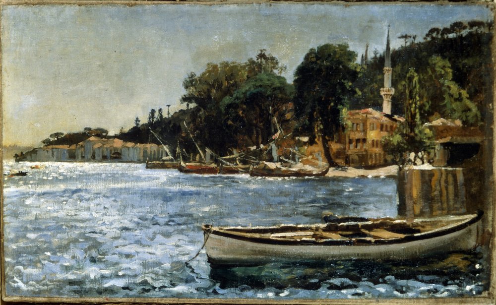 Widok na Bebek w pobliżu Konstantynopola (dzisiejsza dzielnica Stambułu). Widok na Bebek koło Konstantynopola. Obraz Jana Alojzego Matejki (1838-1893) autorstwa Jan Matejko