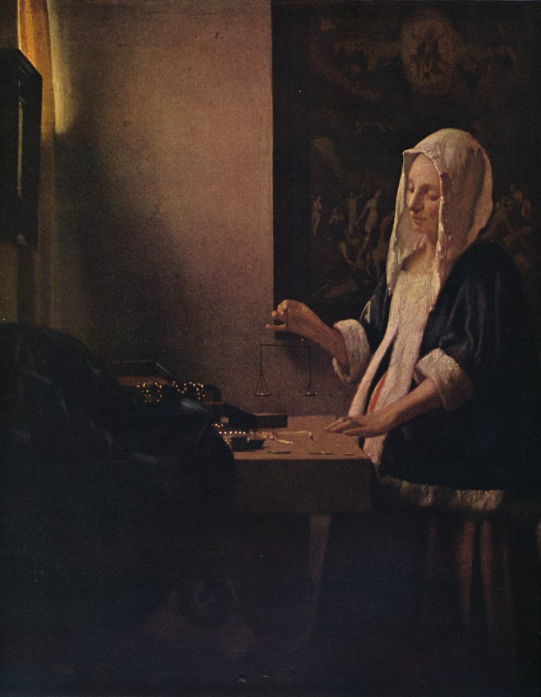 Kobieta trzymająca wagę, c1664 autorstwa Jan Vermeer van Delft