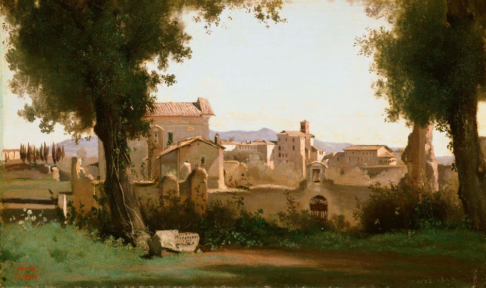 Widok z ogrodów Farnese, Rzym autorstwa Jean-Baptiste-Camille Corot