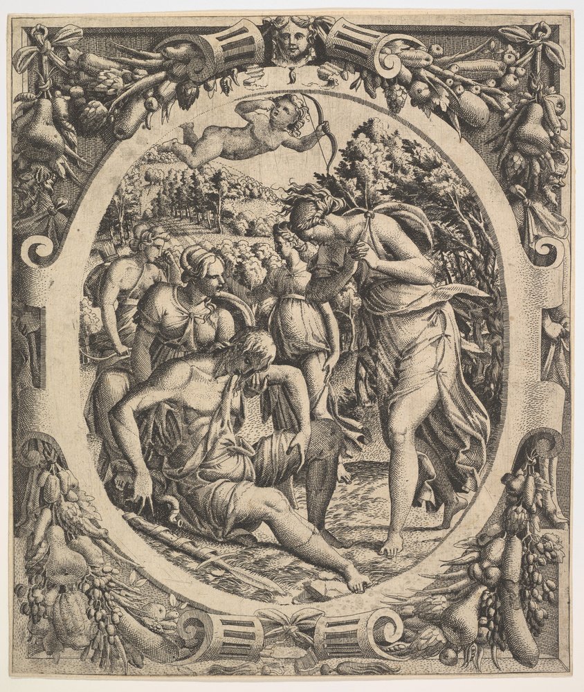 Śmierć Adonisa, 1544. autorstwa Jean Mignon
