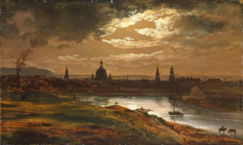 Drezno przy świetle księżyca autorstwa Johan Christian Dahl