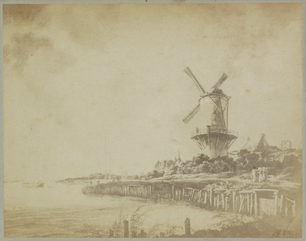 Reprodukcja fotograficzna obrazu „Wiatrak koło Wijk bij Duurstede” Jacoba Isaacksza. van Ruisdael Muzeum Amsterdamu. Jacoba van Ruisdaela. - Vue du Rhin. (tytuł na obiekcie) autorstwa Johan Marinus Schalekamp