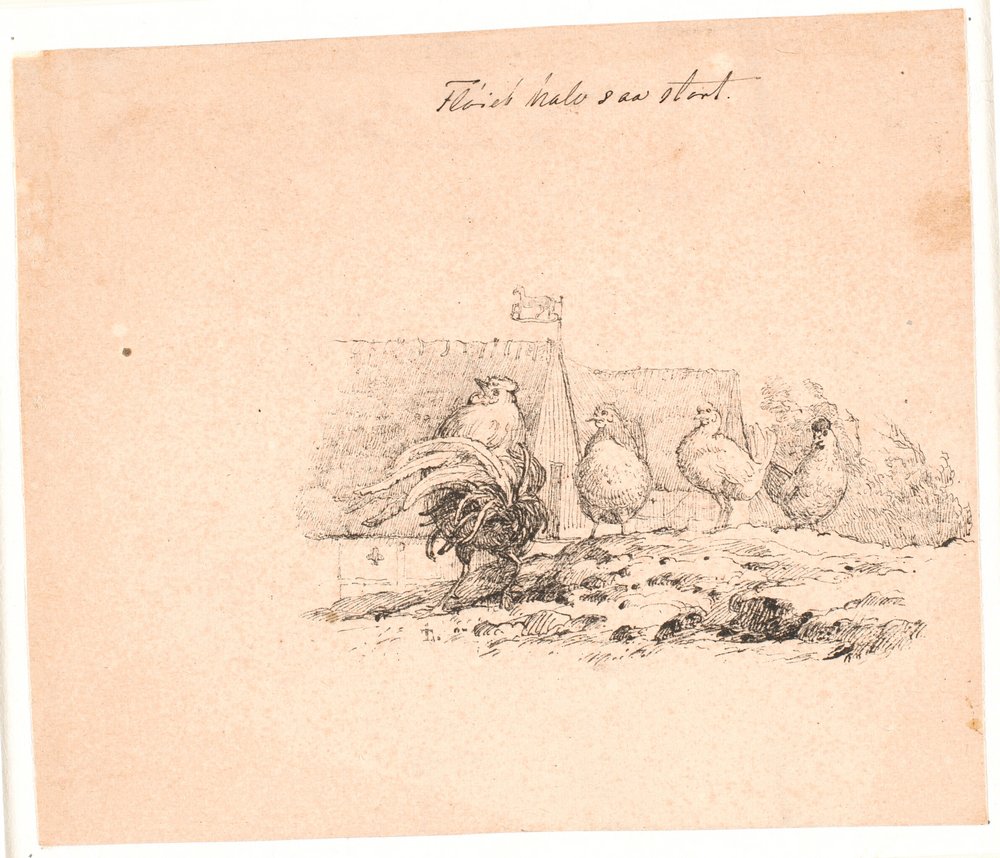 Kogut. Ilustracja do "Bajek dla dzieci" Kaalunda. Zobacz komentarz z katalogu arkuszy. autorstwa Johan Thomas Lundbye