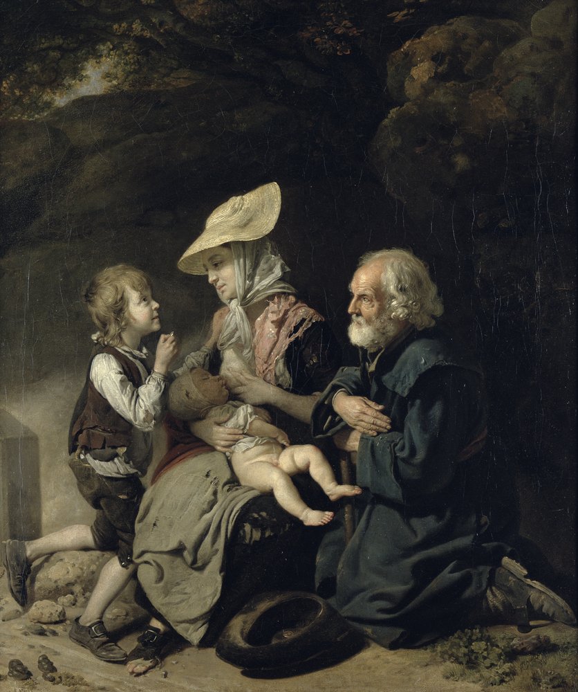 Żebracy na drodze do Stanmore autorstwa Johan Joseph Zoffany