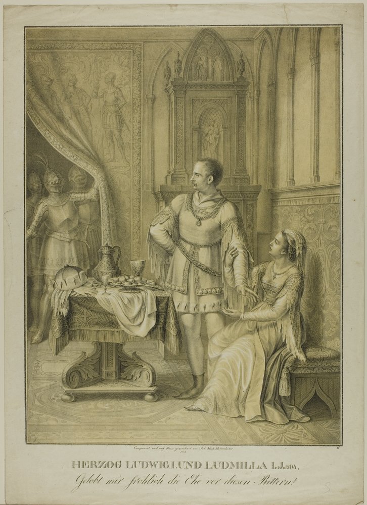 Książę Ludwik I i Ludmiła autorstwa Johann Michael Mettenleiter