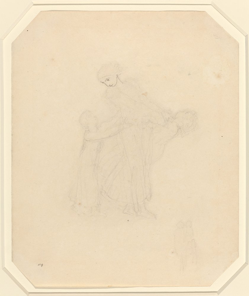 Dorosły i dwoje dzieci autorstwa John Flaxman