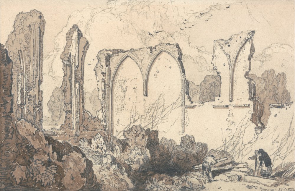 Ruiny za Free School, Thetford, Suffolk autorstwa John Sell Cotman