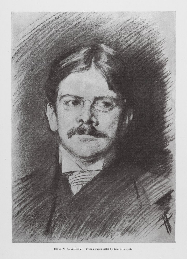 Edwin A Abbey (grawerunek) autorstwa John Singer (after) Sargent