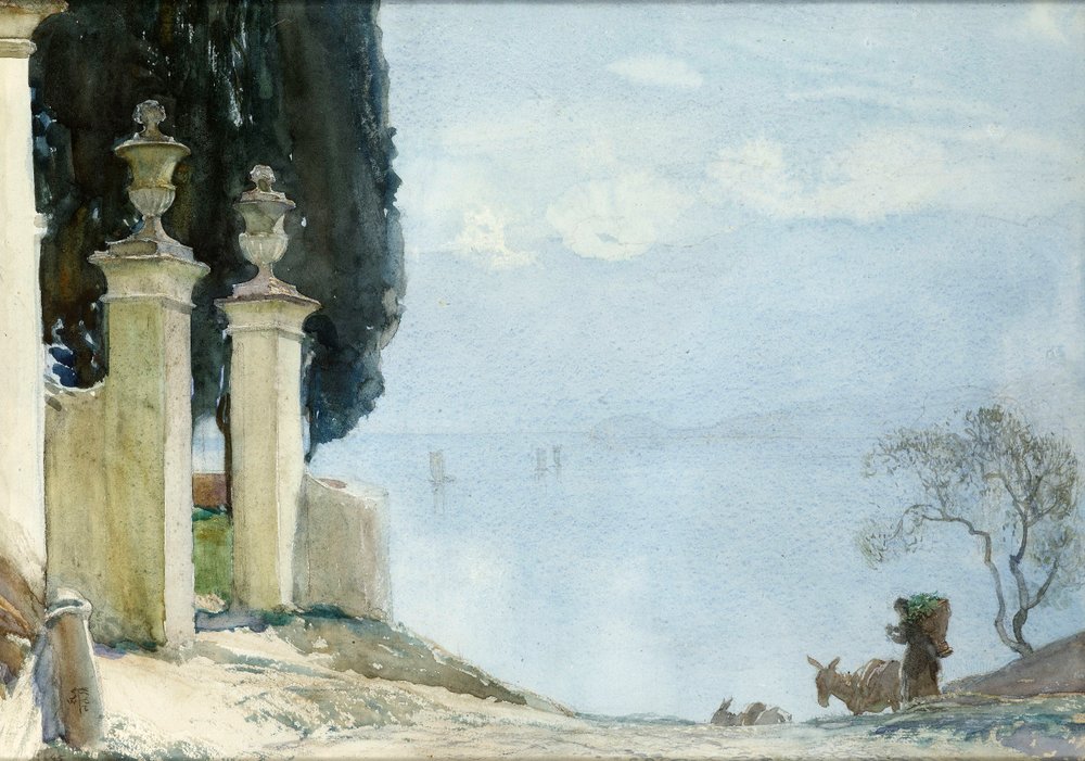 Błękitny dzień na Como, ok. 1900 autorstwa Joseph Walter West
