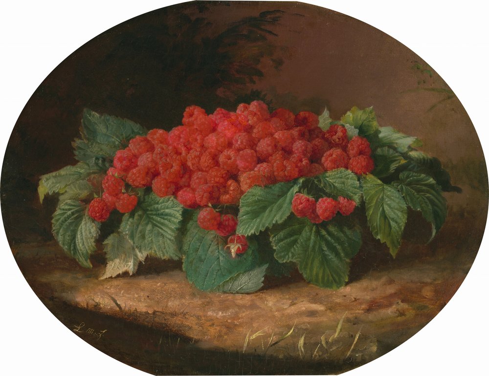 Maliny, ok. 1859 (olej na płótnie) autorstwa Lilly Martin Spencer