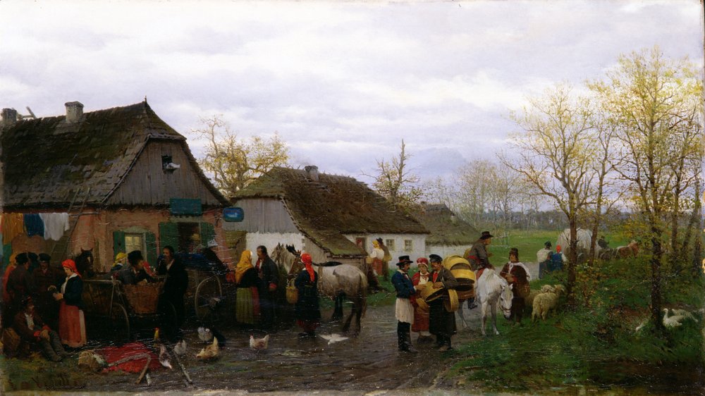 W małym miasteczku, ok. 1880 r. autorstwa Ludwik Kurella