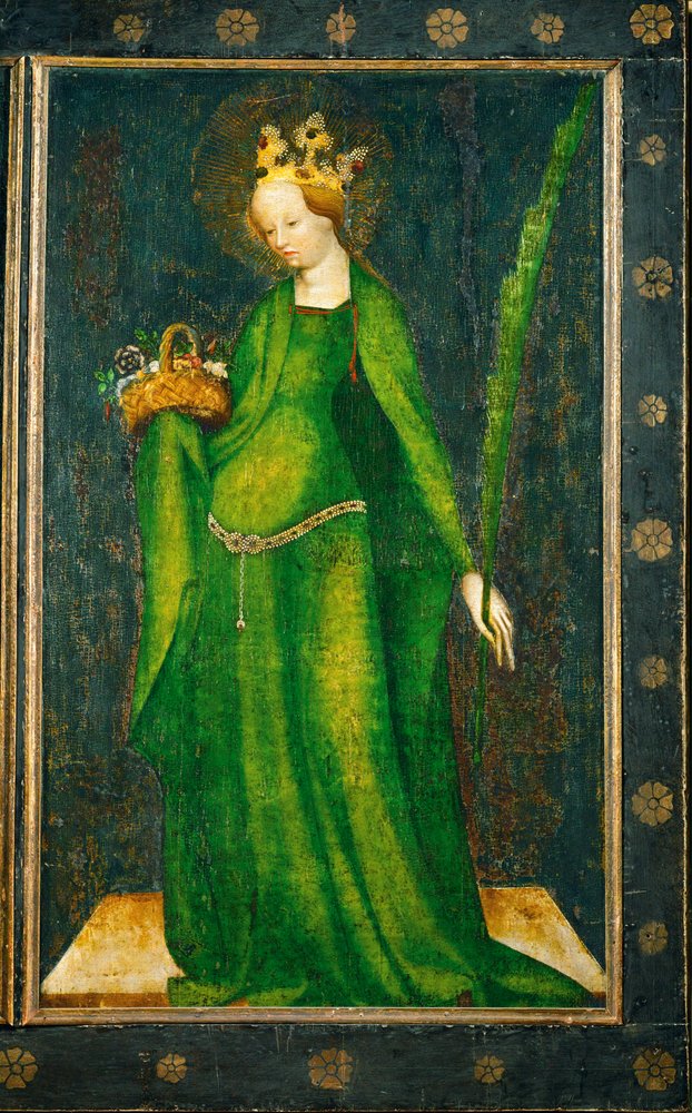 Święta Dorota, panel ołtarza (obraz) autorstwa Master of Heiligenkreuz
