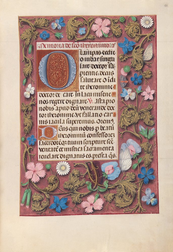 Godziny królowej Izabeli Katolickiej, królowej Hiszpanii: Fol. 186r, ok. 1500. autorstwa Master of the First Prayerbook of Maximillian