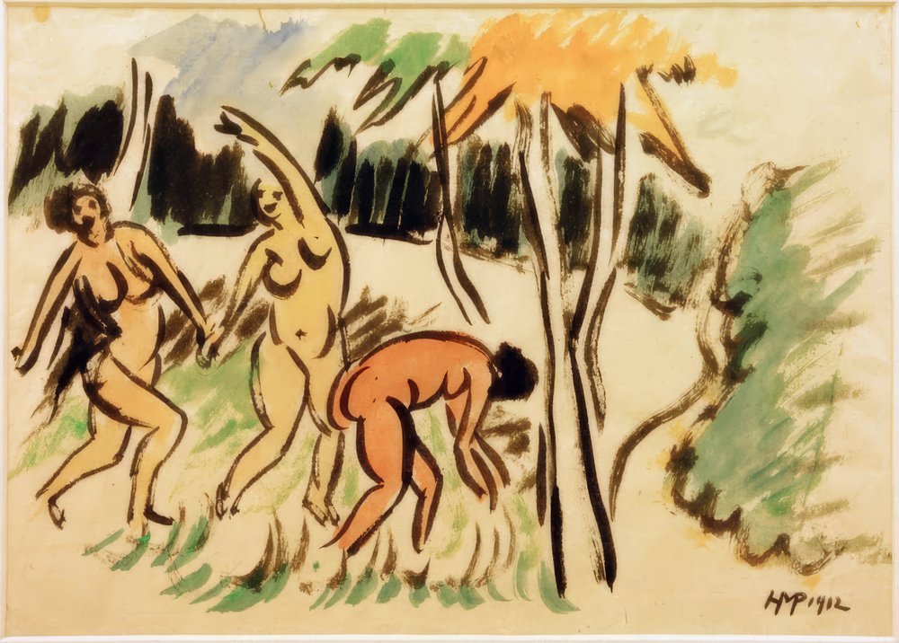 Trzy kobiety na świeżym powietrzu autorstwa Max Pechstein