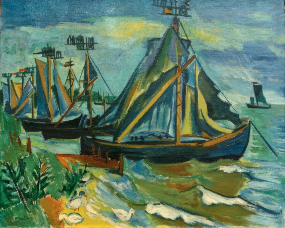 Łodzie Keitel w Nidden autorstwa Max Pechstein