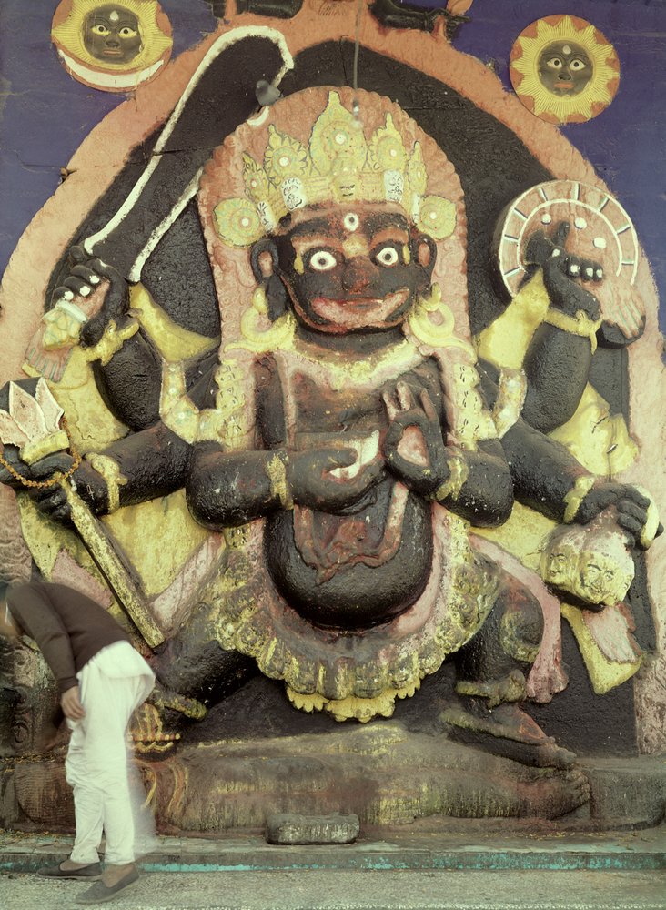 Relief Kali na Durbar Square (kamień polichromowany) autorstwa Nepalese School