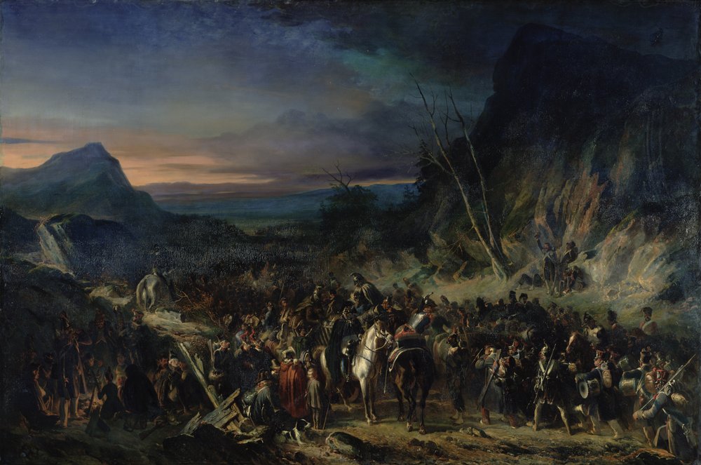 Wąwóz, kampania 1809 roku, 1843 autorstwa Nicolas Toussaint Charlet