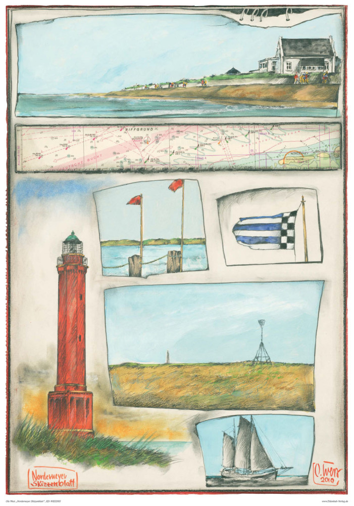 Arkusz szkiców z Norderney (Norderney) autorstwa Ole West