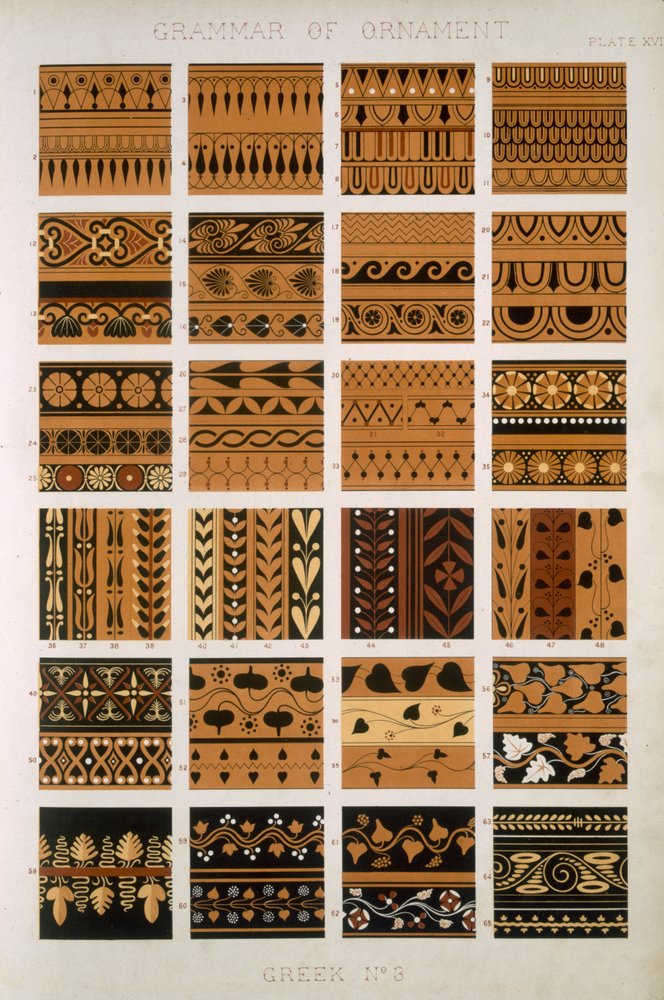 Grek nr 3, tabl. XVII, z „Gramatyki ornamentu” Owena Jonesa (1809-68) autorstwa Owen Jones