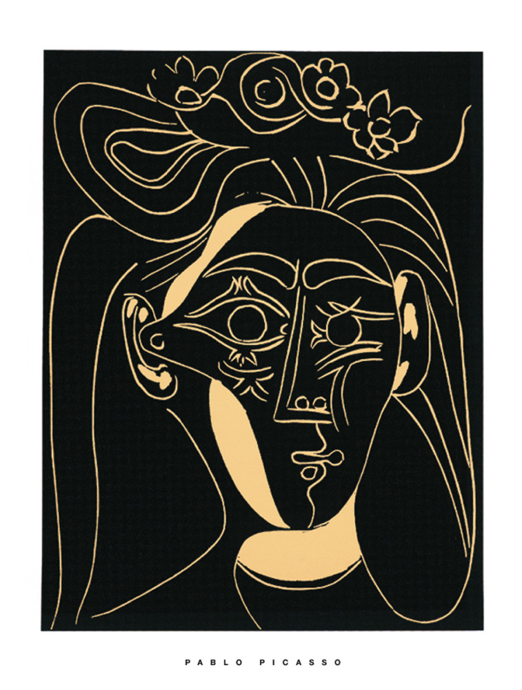 Kobieta w kapeluszu w kwiaty, 1962 autorstwa Pablo Picasso