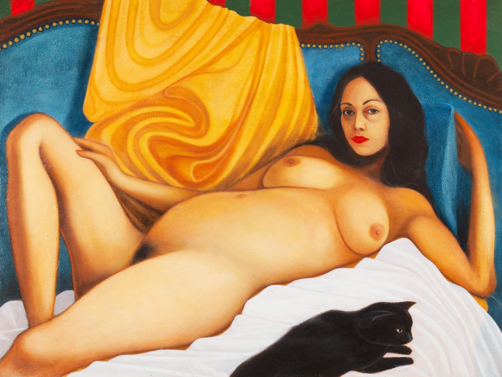 Barbara i torreador, 2016 (olej na płycie drewnianej) autorstwa Paolo Perfranceschi