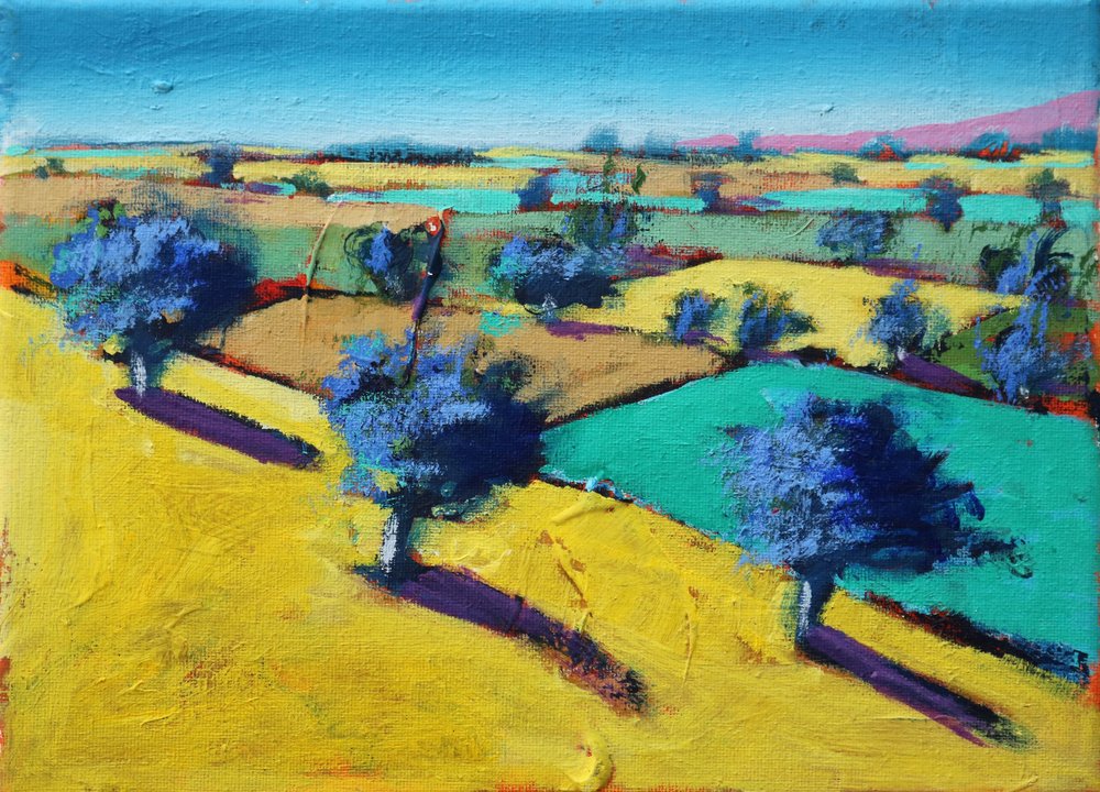 Yellow Hill, 2021 (akryl na płótnie) autorstwa Paul Powis