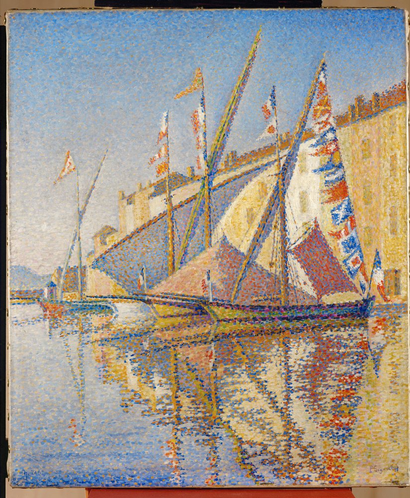 Port w St. Tropez, Francja (olej na płótnie) autorstwa Paul Signac