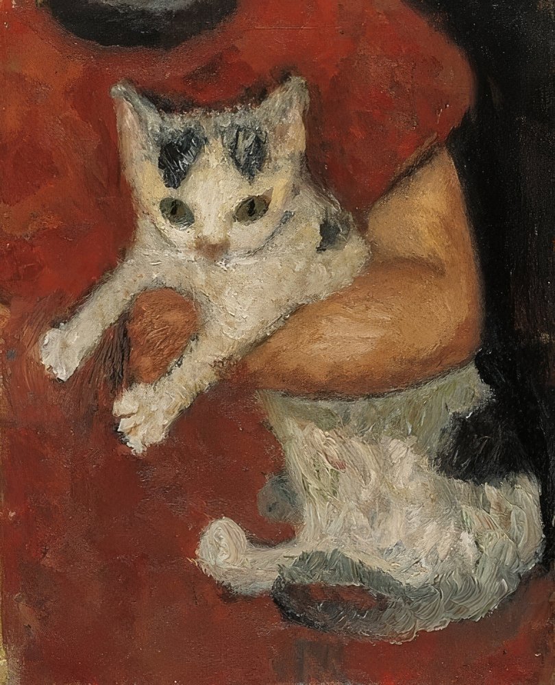 Kot w ramieniu dziecka. Około 1903 autorstwa Paula Modersohn-Becker