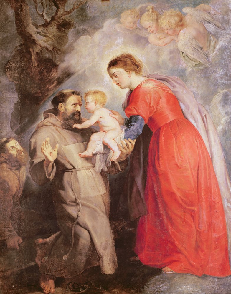 Dziewica ofiarowuje Dzieciątko Jezus świętemu Franciszkowi, 1618 autorstwa Peter Paul Rubens