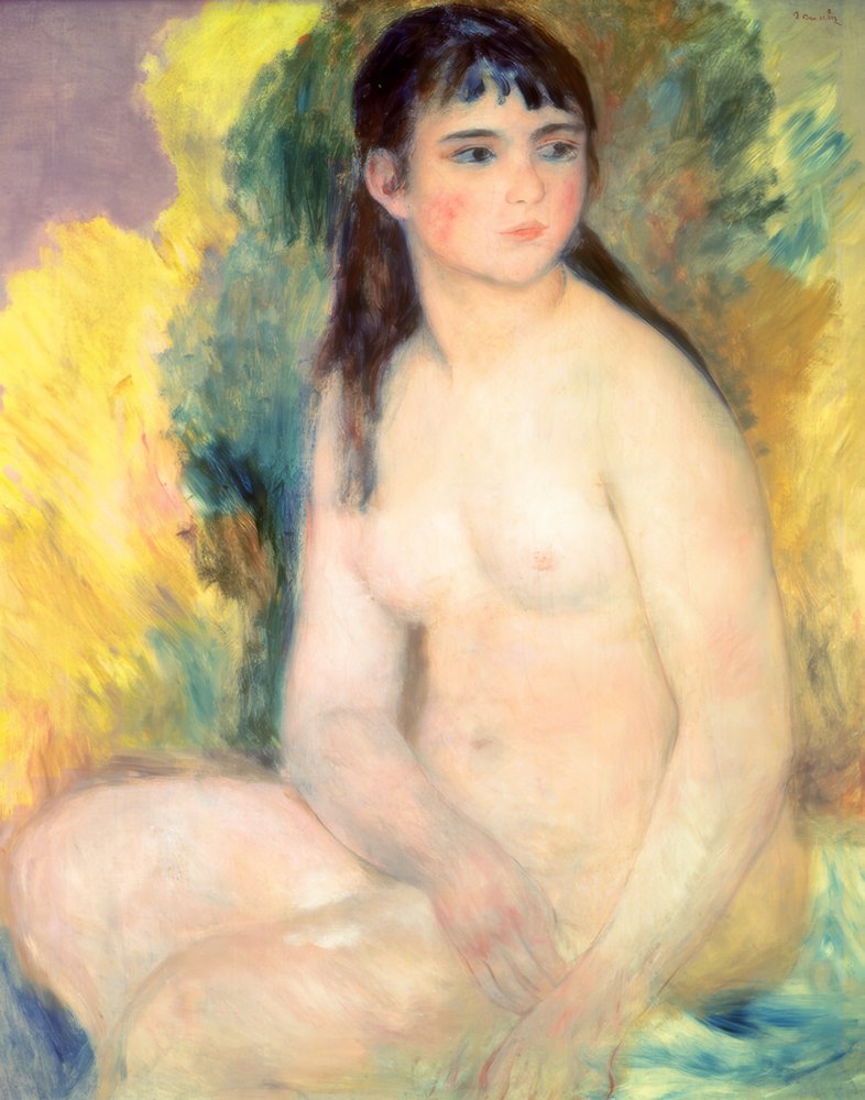 Siedząca naga kobieta autorstwa Pierre-Auguste Renoir